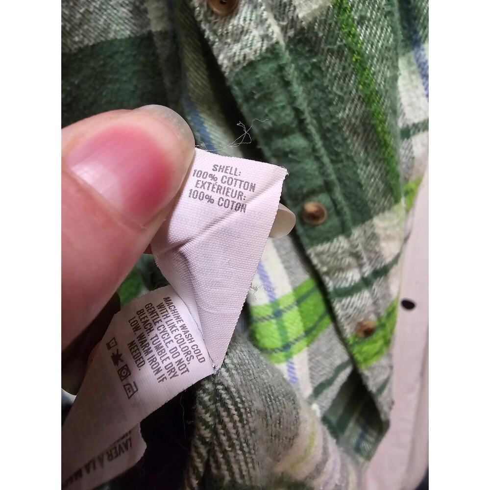 Green plaid Aerie button down flannel shacket shirt jacket size medium - Picture 10 of 10